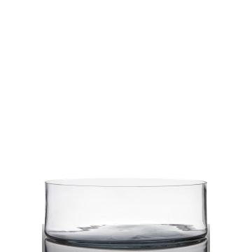 Bougeoir en verre ALEXIA, cylindre/rond, transparent, 11cm, Ø34cm