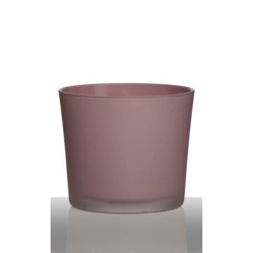 Pot de fleurs ALENA FROST, cylindre/rond, vieux rose mat, 12,5cm, Ø14,5cm