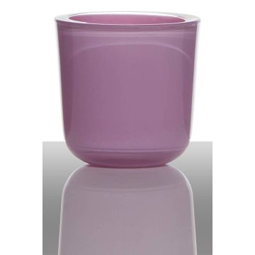 Porte-bougie NICK, cylindre/rond, lilas, 7,5cm, Ø7,5cm