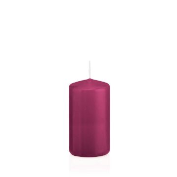 Bougie votive / bougie cylindrique MAEVA, magenta, 12cm, Ø6cm, 40h - Made in Germany