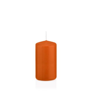 Bougie votive / bougie cylindrique MAEVA, orange, 12cm, Ø6cm, 40h - Made in Germany