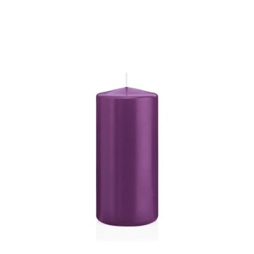 Bougie votive / bougie cylindrique MAEVA, violet, 15cm, Ø7cm, 63h - Made in Germany