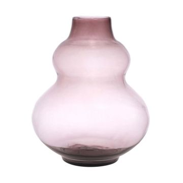 Vase en verre bombé LAZARO, recyclé, violet-transparent, 25cm, Ø19cm