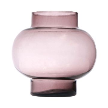 Vase boule RAINIERO, en verre recyclé, violet-transparent, 19cm, Ø19cm