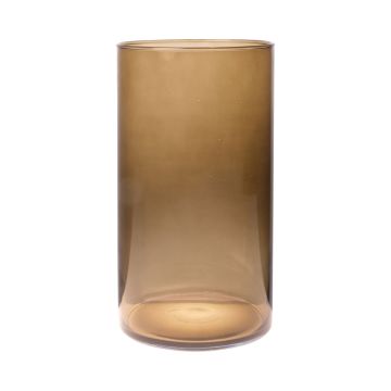 Vase à fleurs SANYA EARTH, cylindre/rond, brun-transparent, 30cm, Ø16cm