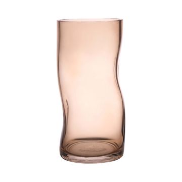 Vase décoratif en verre OBDULIA avec des bosses, beige-transparent, 25cm, Ø12cm