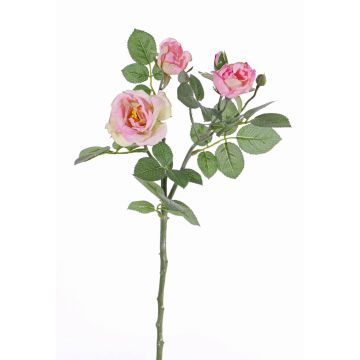 Rose artificielle CORALEE, rose, 50cm, Ø3-7cm