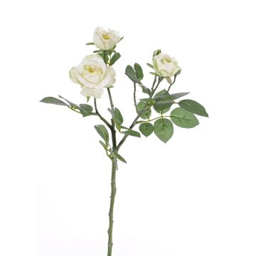 Rose artificielle CORALEE, blanc-vert, 50cm, Ø3-7cm