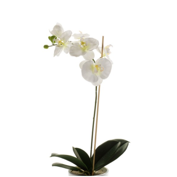 Fleur artificielle Orchidée ISIS, à piquer, blanc, 60cm