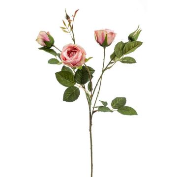 Branche de rosier artificiel SYLVANA, rose, 60cm