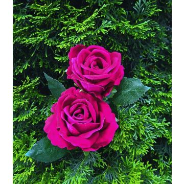 Rose artificielle en velours MANGFALL, fuchsia, 75cm, Ø13cm