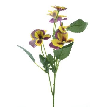 Branche artificielle Pensée SIREL, jaune-violet, 65cm