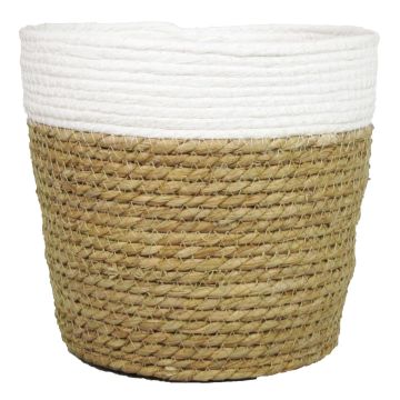 Jardinière panier DOMINGA, blanc-beige, 14cm, Ø17,5cm