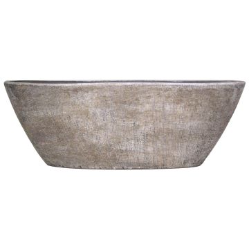 Coupe bateau en céramique AGAPE avec veinure, blanc-brun, 68x19x24cm