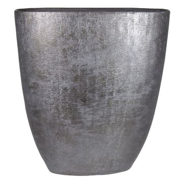 Vase ovale en céramique AGAPE avec veinure, noir, 51x17x57cm