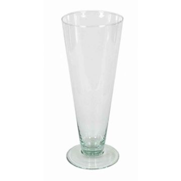 Vase à fleurs en verre WANJA sur pied, transparent, 29cm, Ø12cm