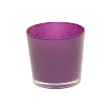 Bougeoir ALENA en verre, violet foncé, 12,5cm, Ø13,3cm