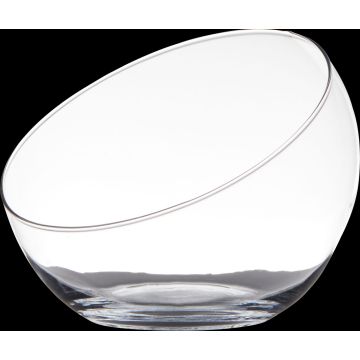 Coupe décorative NELLY EARTH en verre, recyclé, transparent, 14cm, Ø17cm