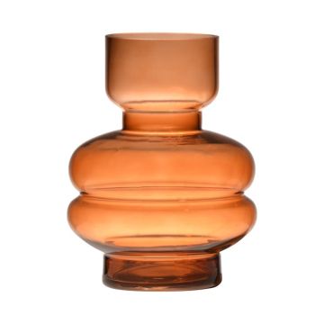 Vase en verre insolite TAMLIN, orange-brun-transparent, 15cm, Ø9cm