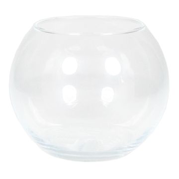 Vase boule TOBI OCEAN en verre, transparent, 9,5cm, Ø12cm