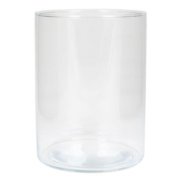 Vase à fleurs cylindrique SANNY en verre, transparent, 20cm, Ø15,1cm