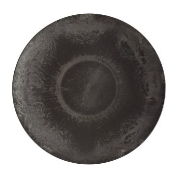 Plateau rond décoratif JEFFERSON, matière synthétique, noir, 5cm, Ø45cm