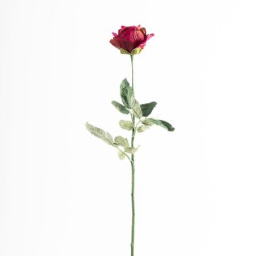 Fausse rose FREIDA, collection écologique, rose foncé, 65cm, Ø7cm