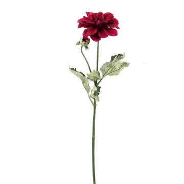 Branche fleurie artificielle Dahlia GINGER, collection écologique, rose foncé, 60cm, Ø10cm