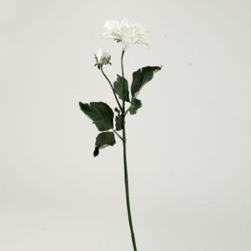 Branche fleurie artificielle Dahlia GINGER, collection écologique, blanc-lilas, 60cm, Ø10cm