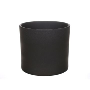 Pot de fleurs ALFIRK, céramique, structure sable, anthracite, 21,5cm, Ø23,5cm